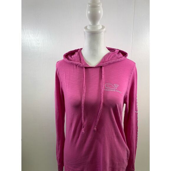 Vineyard Vines Pink Garment Dyed Slub Whale Hoodie Tee Size XXS - Picture 6 of 11